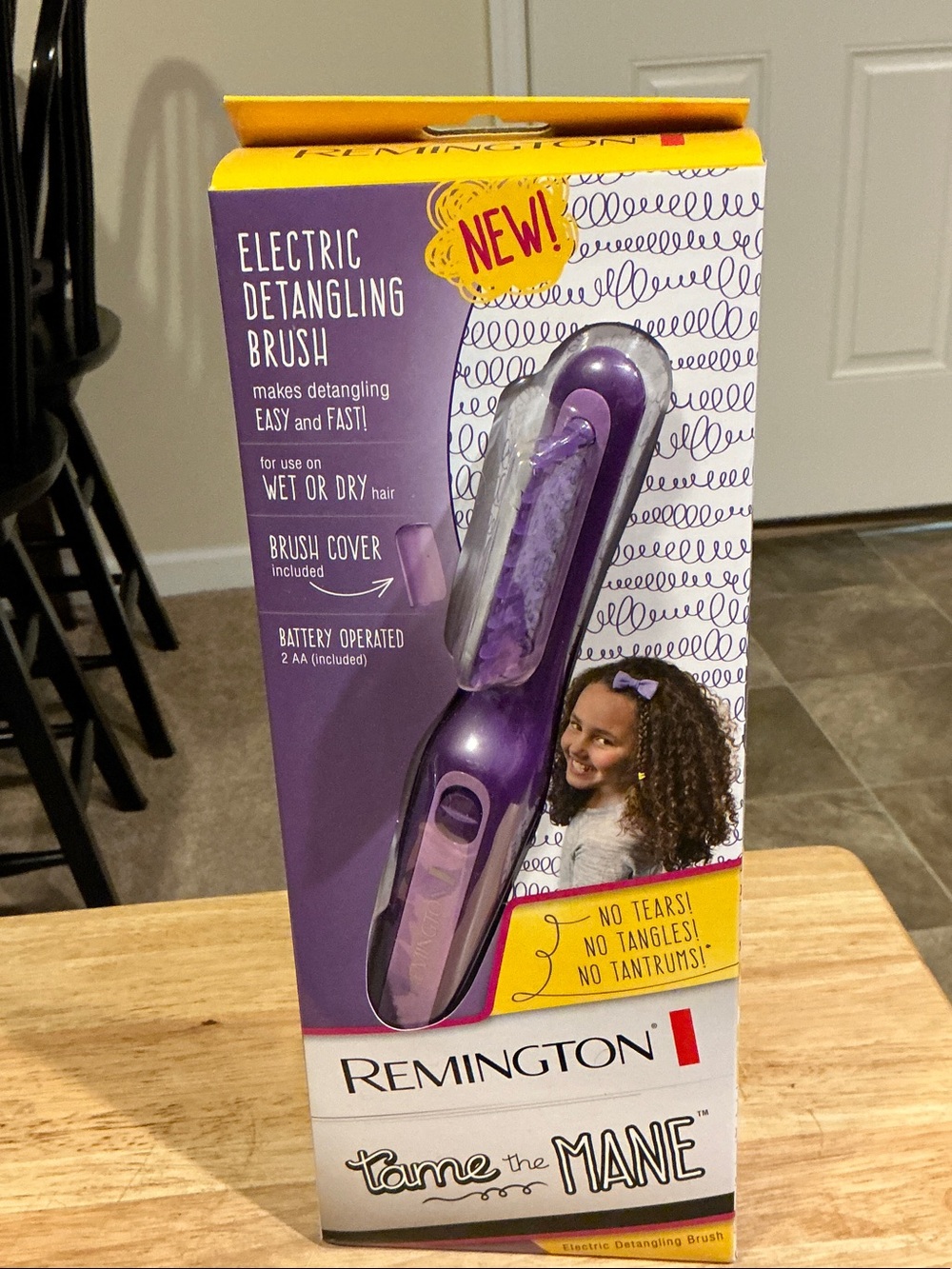 Remington “Tame The Mane” Electric Detangling Brush Purple NEW Sealed Box